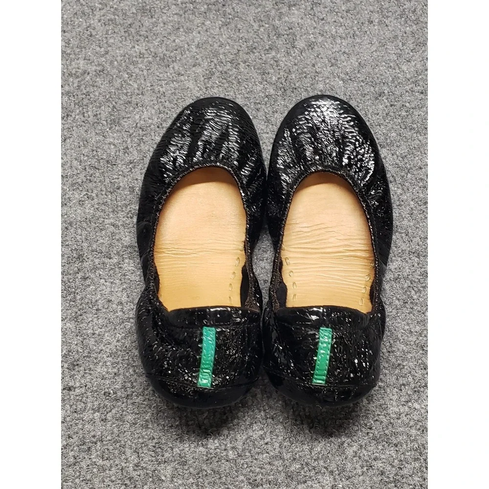 Tieks By Gavrieli Women Flat Ballet 8 Obsidian Black Patent Slip On Comfort Shoe
